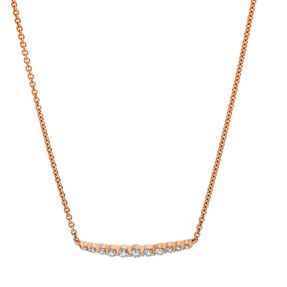 Collier aus 750 Gold Rotgold 11 Diamanten 0,17ct TW-SI L:45,7cm