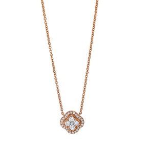 Collier aus 750 Gold Rotgold 28 Diamanten 0,39ct TW-SI L:45,7cm