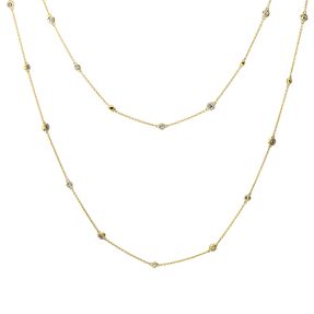 Collier aus 750 Gold Gelbgold 244 Diamanten 2,39ct TW-SI L:65cm