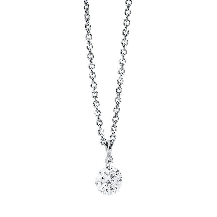 Solitaire Collier aus 750 Weißgold 1 Brillant 0.25ct