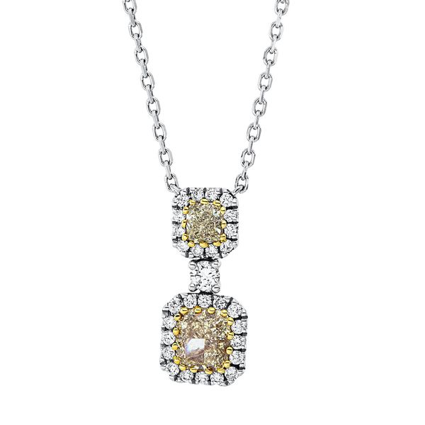 Collier aus 750 Gold gelb weiß 35 Brillanten 1.24ct