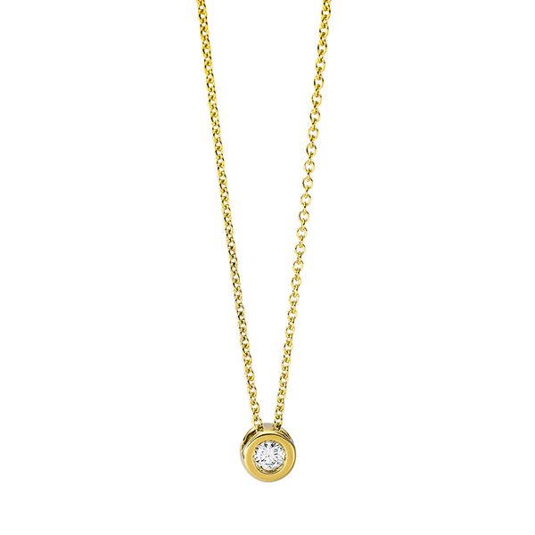 Solitaire Collier aus 750 Gelbgold 1 Brillant 0.06ct