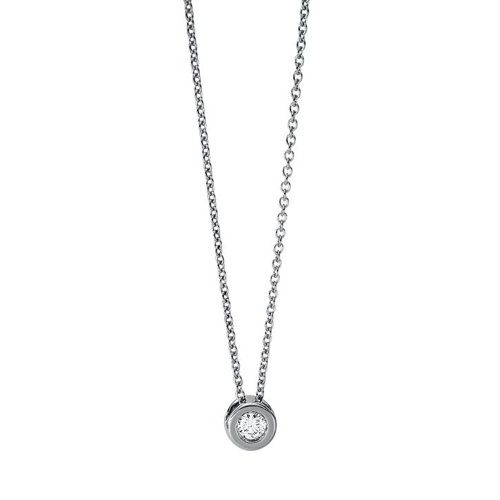 Solitaire Collier aus 750 Weißgold 1 Brillant 0.06ct