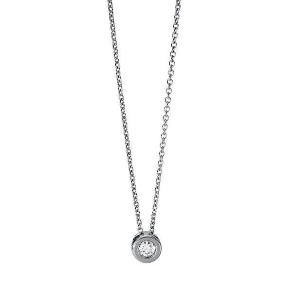 Solitaire Collier aus 750 Weißgold 1 Brillant 0.06ct