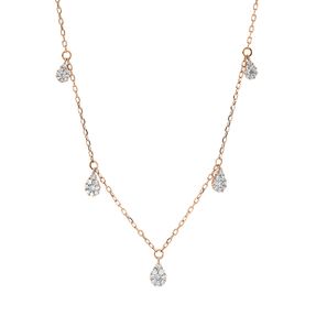 Collier aus 750 Rotgold 63 Diamanten 0,55ct TW-PI L:45,7cm Länge variabel