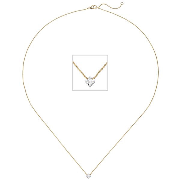 Collier Brillant mit 750 Gelbgold Weißgold 45cm