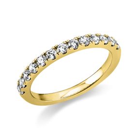 Halb-Memoire Ring aus 750 Gold Gelbgold 13 Brillanten 0,52ct TW-SI B:2,2mm