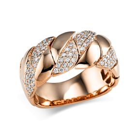 Ring aus 750 Gold Rotgold 90 Brillanten 0,4ct TW-SI B:9,3mm