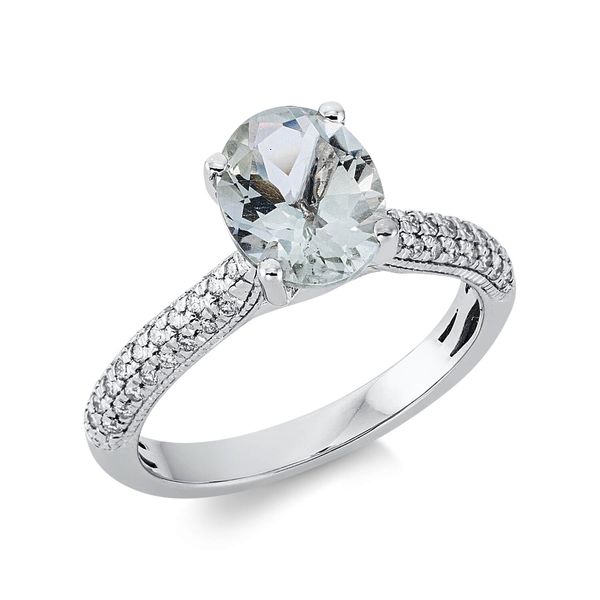 Ring aus 750 Weißgold Amethyst 53 Brillanten 0.2ct