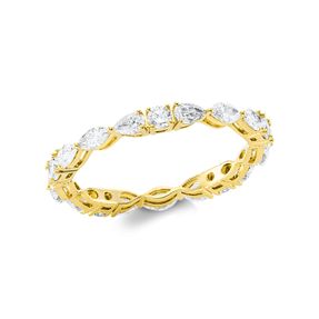 Ring aus 750 Gold Gelbgold 20 Diamanten 1,15ct TW-SI B:2,2mm