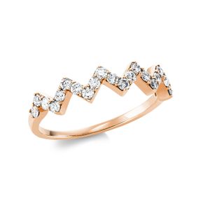 Ring aus 750 Gold Rotgold 23 Brillanten 0,42ct TW-SI B:4,6mm