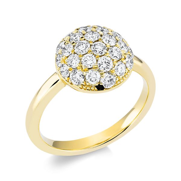 Pavé Ring aus 585 Gelbgold 28 Brillanten 1.24ct