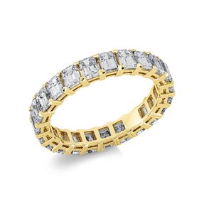 Memoire Ring aus 750 Gelbgold Diamant Smaragd-Schliff 3,39ct TW-VSI B:3,6mm