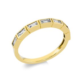 Ring aus 750 Gelbgold 7 Diamanten Baguette-Schliff 0,43ct F-VSI/SI B:2,8mm