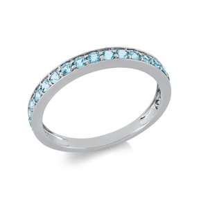 Ring aus 750 Gold Weißgold 21 Paraibae 0,65ct blau B:2,6mm