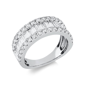 Ring aus 750 Gold Weißgold 59 Diamanten 2,09ct TW-SI B:7,7mm