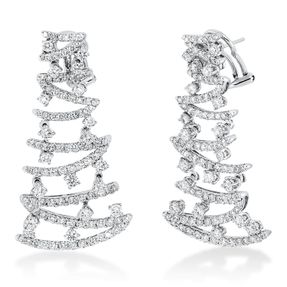 Ohrschmuck Ohrhänger aus 750 Weißgold 220 Brillanten 5,82ct TW-VSI B:33,8mm