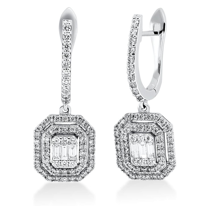 Ohrschmuck aus 585 Weißgold 130 Brillanten 0.99ct