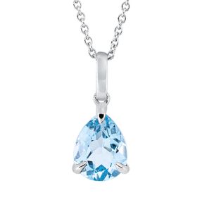 Collier aus 750 Gold Weißgold Topas 1,73ct skyblue L:45cm