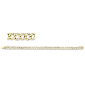 Armband aus 750 Gold Gelbgold 232 Brillanten 2,21ct TW-SI L:16,5cm