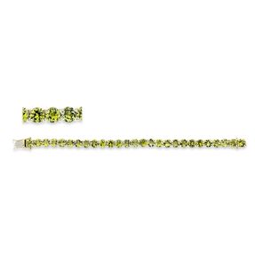 Armband aus 750 Gold Gelbgold 27 Peridote 29,29ct grün B:6,5mm L:18cm