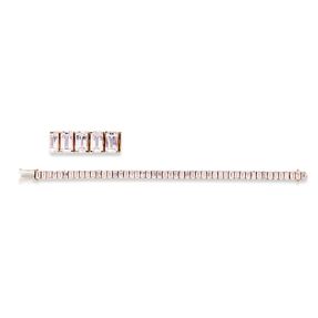 Armband aus 750 Gold Rotgold 49 Morganite 12,24ct rosa L:18cm