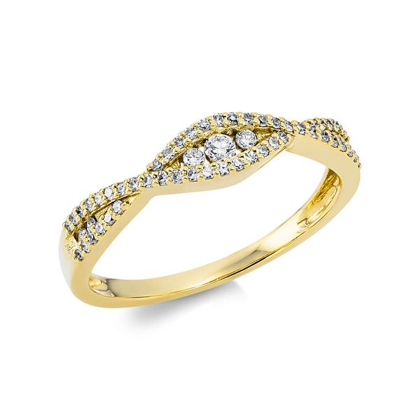 Ring aus 750 Gelbgold 57 Brillanten 0.2ct