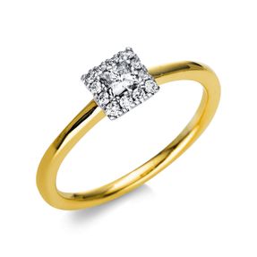 Ring aus 750 Gold gelb/weiß 13 Diamanten 0,25ct TW-SI B:5,7mm