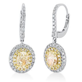 Ohrschmuck Ohrhänger aus 750 Gold gelb/weiß 96 Diamanten 2,19ct 25x9,9mm