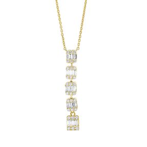 Collier aus 750 Gold Gelbgold 49 Diamanten 0,57ct TW-SI L:42cm