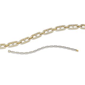 Armband Anker-Steg aus 750 Gelbgold 400 Brillanten 1,45ct TW-SI L:17,8cm