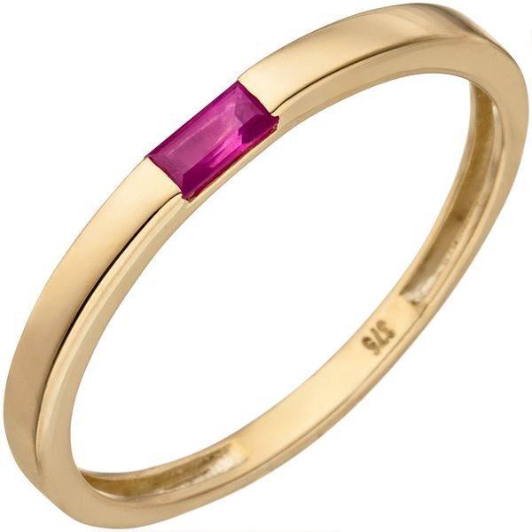 Ring mit rotem Rubin 375 Gelbgold Goldring