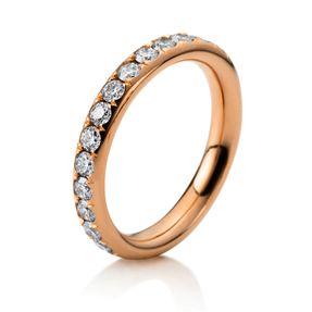 Memoire Ring aus 750 Gold Rotgold 26 Brillanten 1,53ct TW-SI B:3,3mm