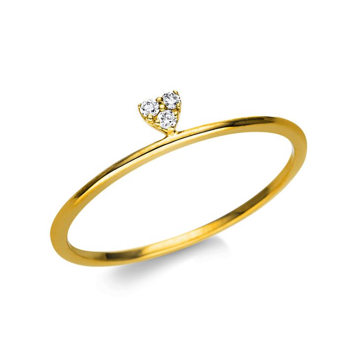 Ring aus 585 Gelbgold 3 Brillanten 0.04ct