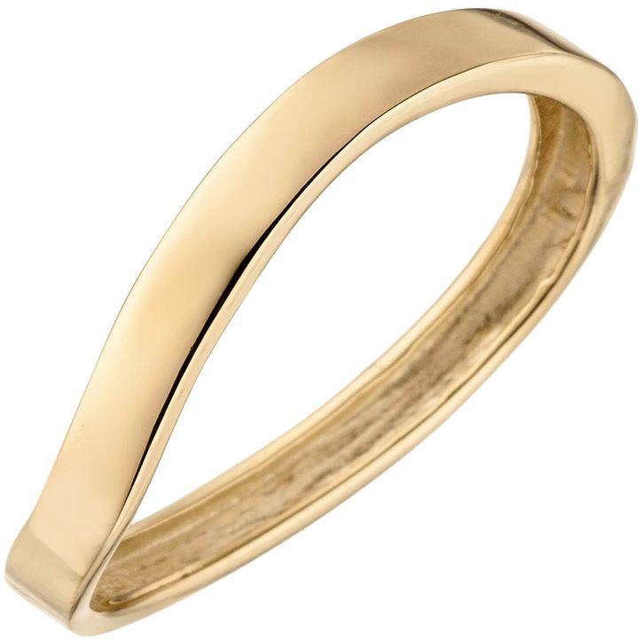 Gebogener Ring aus 375 Gelbgold Gelbgoldring