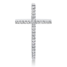 Anhänger Kreuz aus 750 Weißgold 29 Brillanten 0,09ct TW-SI 18,1x11,4mm