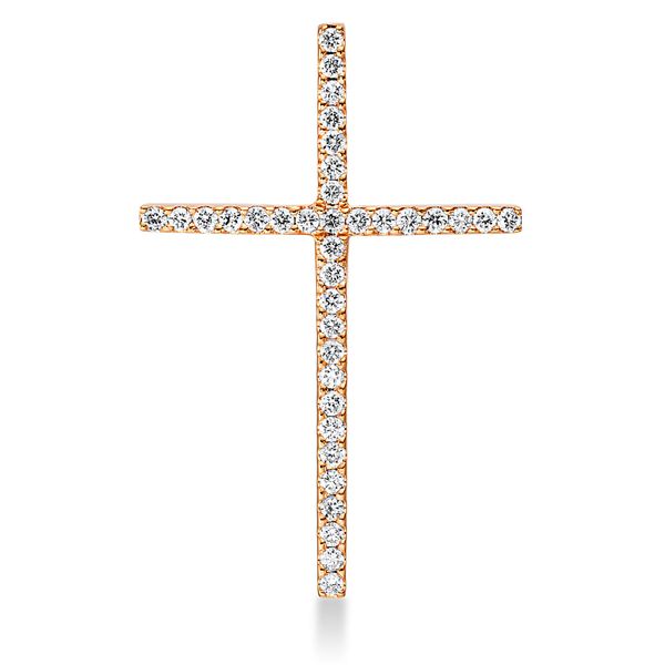 Anhänger Kreuz aus 750 Rotgold 36 Brillanten 0.11ct