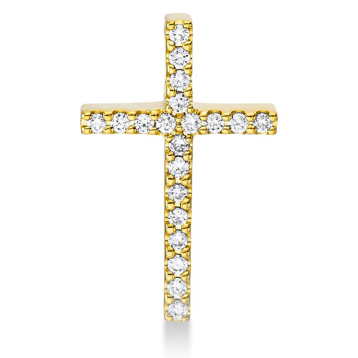 Anhänger Kreuz aus 750 Gelbgold 20 Brillanten 0.06ct