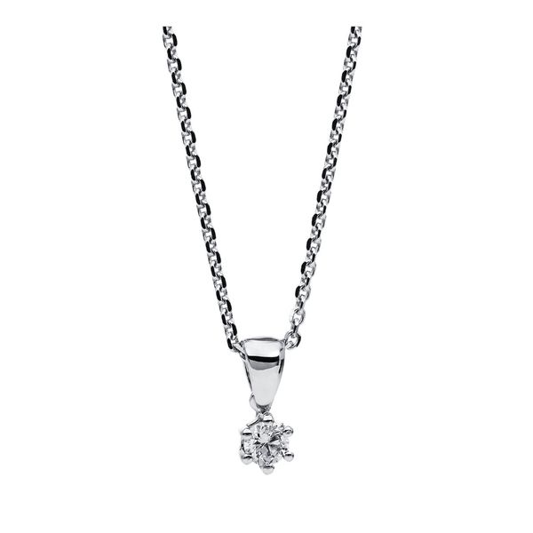 Solitaire Collier aus 585 Weißgold 1 Brillant 0.25ct