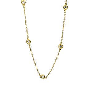 Collier aus 750 Gold Gelbgold 14 Brillanten 0,41ct TW-VSI/SI L:45cm