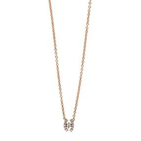 Collier aus 750 Gold Rotgold 11 Brillanten 0,05ct W-SI L:42cm