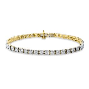 Armband aus 750 Gold gelb/weiß 40 Brillanten 2,09ct TW-SI L:17,8cm 4er-Krappe