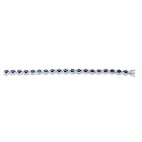 Armband 750 Weißgold 19 Saphire 10,91ct blau 171 Brillanten 3,92ct W-SI L:17,8cm