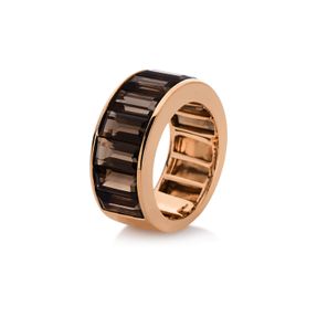 Ring aus 750 Gold Rotgold 10 Rauchquarze 8,36ct B:9,5mm