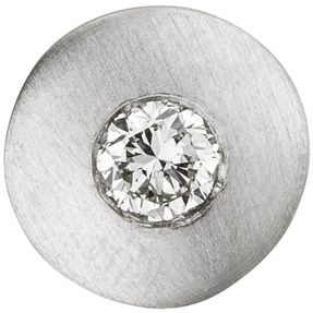 Anhänger Halsschmuck Kreis mit Diamant Brillant 950 Platin, Halsschmuck mattiert