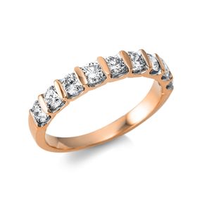 Halb-Memoire Ring aus 750 Gold Rotgold 9 Brillanten 1ct TW-SI B:21,2mm