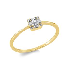 Ring aus 750 Gold Gelbgold 10 Diamanten 0,12ct TW-SI B:4,4mm