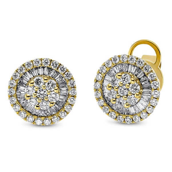 Ohrstecker aus 750 Gelbgold 107 Brillanten 0.98ct