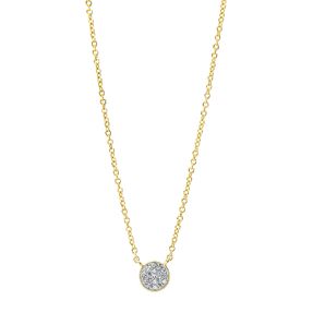 Pavé Collier aus 750 Gold Gelbgold 19 Brillanten 0,05ct TW-SI L:45,7cm