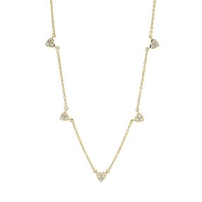 Collier aus 750 Gold Gelbgold 15 Brillanten 0,17ct TW-SI L:42cm